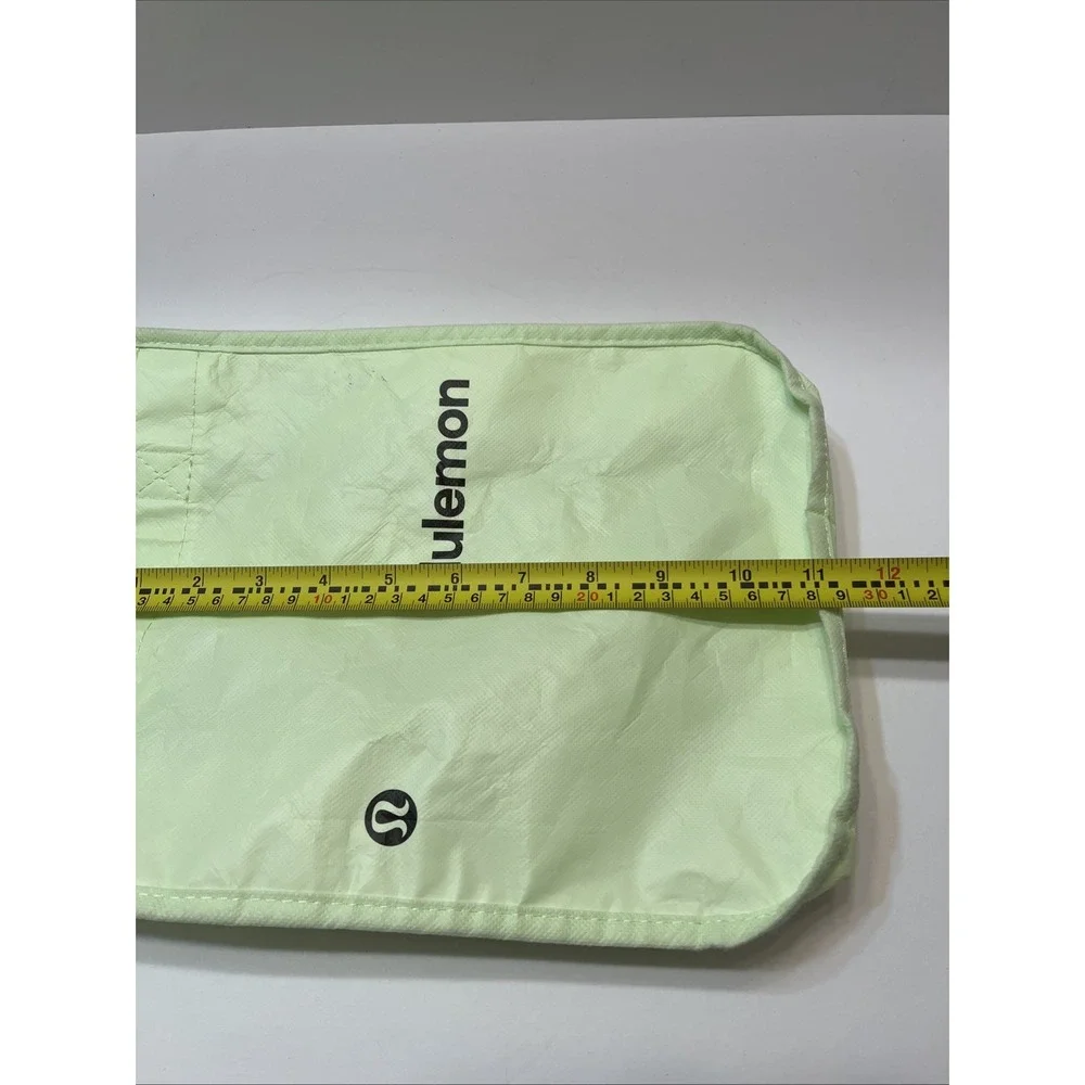 Lululemon Reusable Bag Light Mint Green Handles Snap Closure 9 X11